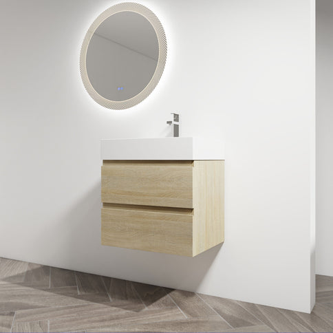 Wall Mounted Bathroom Vanity And Sink, 2 Soft Close Drawers