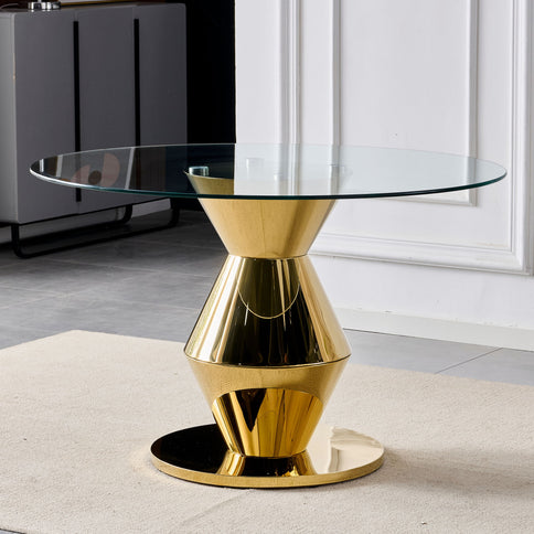 Round Dining Table - Gold