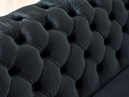 L Shaped Chesterfield Sectional Sofa With Stainless Steel Accents