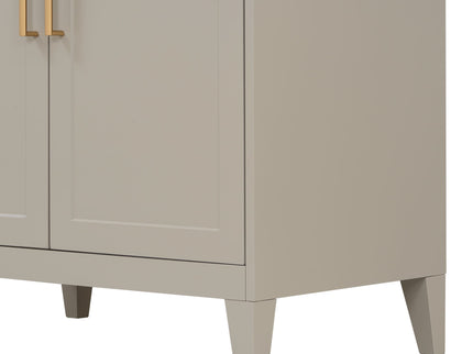 30" Bathroom Vanity With Sink Top, Soft Close Double Doors & Tip Out Drawer, Adjustable Interior Shelf, Door Mounted Organizers - Beige
