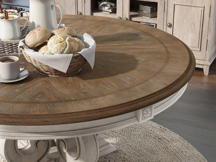 Elegant Dining Set Round Table And Side Chairs