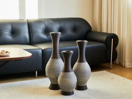 Tall Designer Floor Vase With Elegant 2 Tone