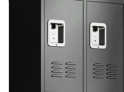 9 Door Lockers With Lock For Secure Storage And - Black