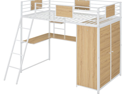 Loft Bed With L Shape Desk And Wardrobe