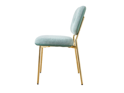 Modern Dining Chairs (Set of 2) Upholstered Accent Chairs With Metal Legs Space Saving Contemporary Seating - Green