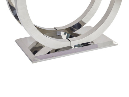 Rectangular Dining Table - Silver / White