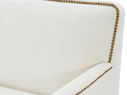 Tolland - Swivel Accent Chair With Antique Brass Nailhead Trim - Cream