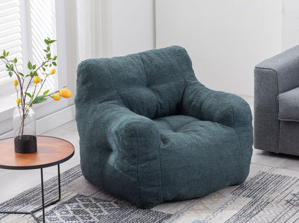 Soft Teddy Fabric Tufted Foam Bean Bag Chair With Teddy Fabric