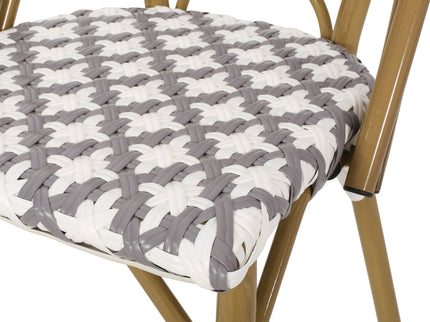 Chic French Bistro Chair With Durable Rattan And Aluminum Frame