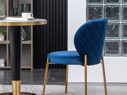 Amoa - Contemporary Velvet Upholstery Dining Chair - Blue