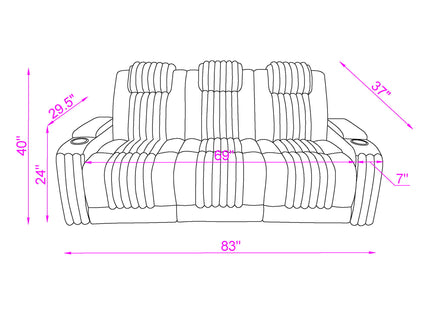 Duran - Power Reclining Sofa With Power Headrest
