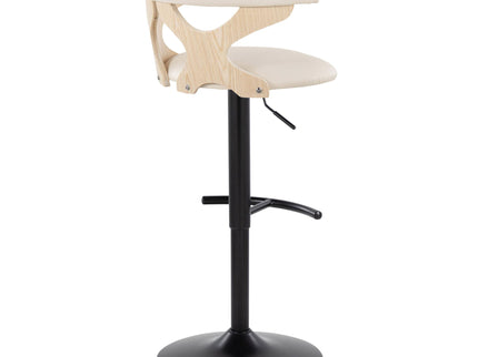 Gardenia - Contemporary Adjustable Barstool With Swivel With Rounded T Footrest (Set of 2)