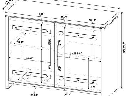 2 Door Accent Cabinet With Accents - Gray