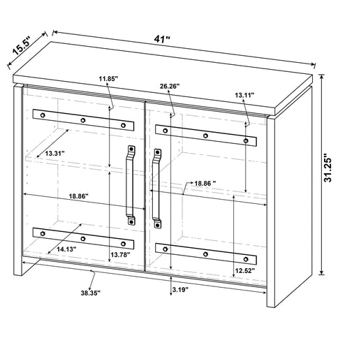 2 Door Accent Cabinet With Accents - Gray