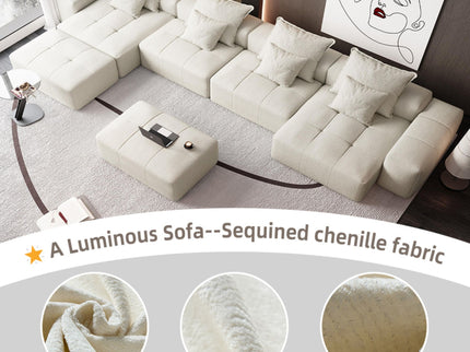 Modern Oversized Diy Combination Modular Sectional Sofa With Pillows
