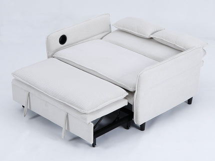 Modern Fabric Multi-Functional Sofa Bed With Adjustable Armrests And Backrests
