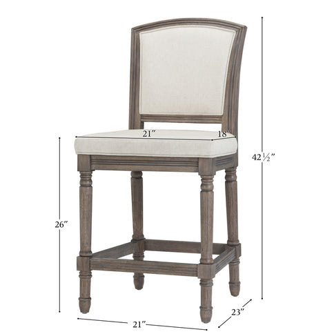 Stool With Upholstered Seat And Back