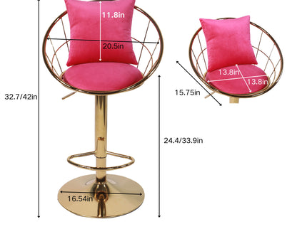 Unique Design Bar Chair, 360 Degree Rotation, Adjustable Height, Suitable For Dining Room And Bar