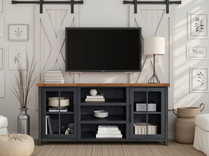 TV Stand Console For TVs Up To 80" - Black / Whiskey