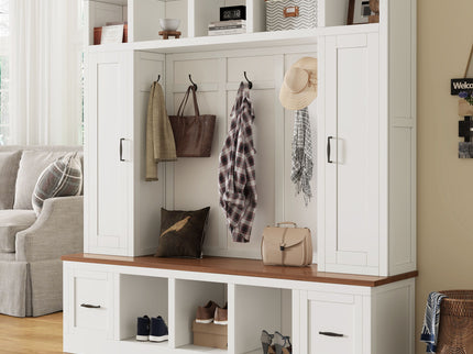 Hall Tree With Storage Bench, Entryway Coat Rack With Hooks