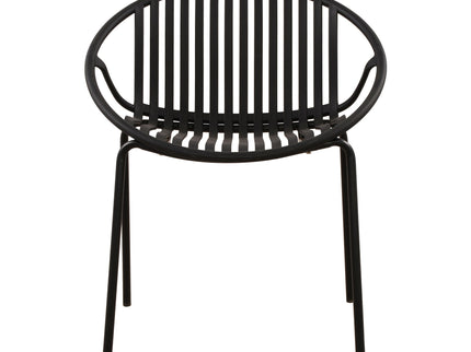 Stackable Outdoor Chairs With Breathable Plastic Backrest (Set of 2)