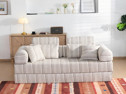 Convertible Sleeper Sofa Bed With High Density Compressed Sponge, Upholstered Couch For Living Room