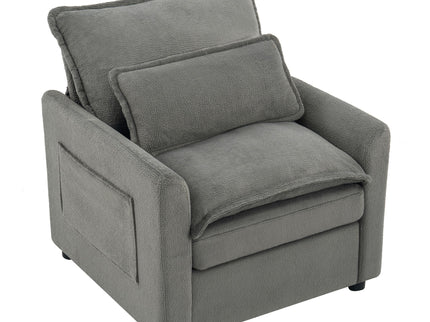 Modern Single Seat Accent Chair With Side Storage Pockets
