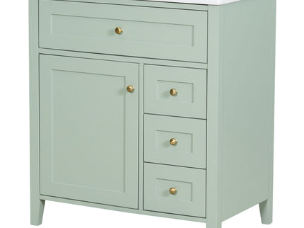 Bathroom Vanity With Sink, 3 Drawers And Adjustable Shelf