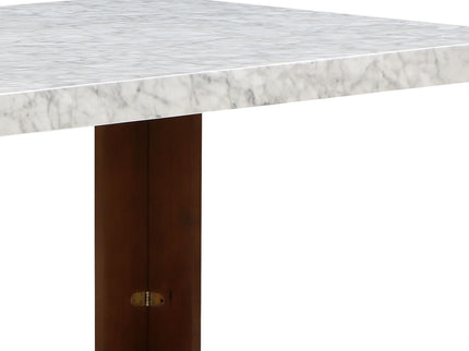 Hettie - Dining Table With Engineered Stone Top - Brown