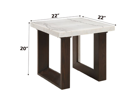 Edwyn - Natural Marble Top End Table