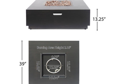 Modern Square Fire Pit With 50, 000 Btu