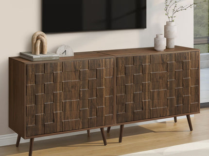 Accent Chest, Storage Cabinet With Adjustable Shelf - Walnut