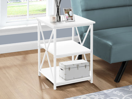 3 Tier Accent Table, Side Marble Look Contemporary & Modern