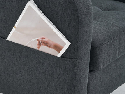 Upholstered Armchair And Storage Ottoman Set, Comfortable Single Sofa With Cup Holders And Tufted Detailing, Ideal For Living Room Or Bedroom