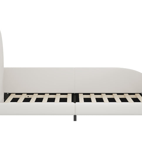 Upholstered Rabbit-Shape Princess Bed With Headboard And Footboard