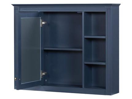 Bathroom Vanity With Mirror Cabinet, Single Sink With 2 Soft Closing Doors And 4 Drawers