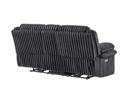Winston - Power Console Recliner Loveseat With LED And Hidden Drawer - Black