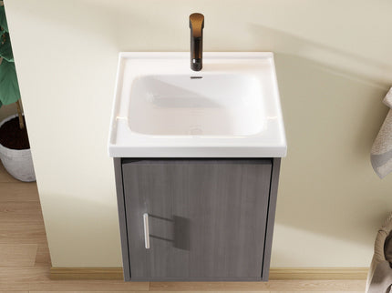 Floating Bathroom Vanity Combo, Wall Mounted Cabinet With Sink & Soft Close Doors For Small Bathrooms
