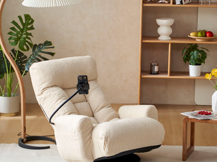 Adjustable Swivel Lounge Chair With 360 Degree Rotating Seat And Headrest Support