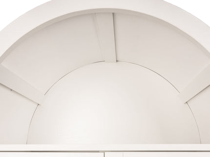 Arched Kitchen Pantry Cabinet With Adjustable Shelves & Barn Door Design