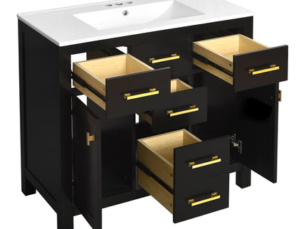 Bathroom Vanity With Sink Combo Set, Modern Bathroom Cabinet With 4 Drawers