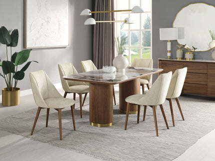 Willene - Ceramic Top Dining Table - Walnut