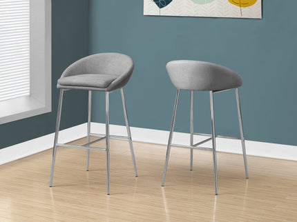 Bar Stool, Bar Height, Contemporary & Modern (Set of 2) - Gray