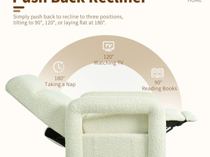 Push Back Recliner Armchair Upholstered Recliner Chair Single Sofa With Adjustable Backrest