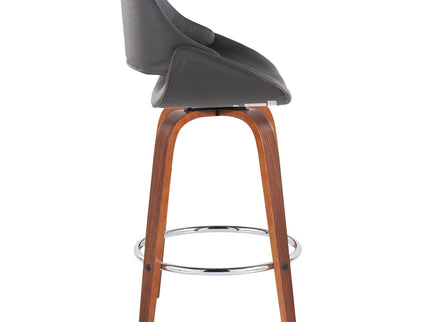 Fabrico - Mid Century Modern, Fixed Height Counter Stool With Round Footrest (Set of 2)