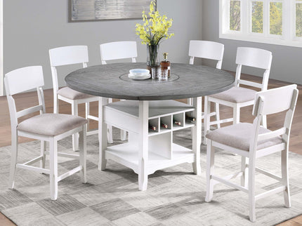 Contemporary Counter Height Dining Set With Built In Lazy Susan