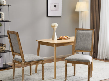 French Country Style Dining Chair With Upholstered Seating And Fluted Legs