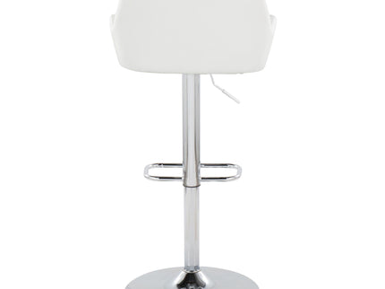 Daniella - Contemporary Adjustable Barstool With Swivel With Rounded Rectangle Footrest (Set of 2)