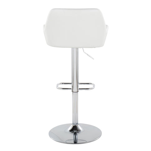 Daniella - Contemporary Adjustable Barstool With Swivel With Rounded Rectangle Footrest (Set of 2)