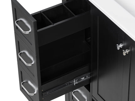 Bathroom Vanity With Sink Top, Bathroom Vanity Cabinet With 2 Doors And 2 Drawers, Open Shelf